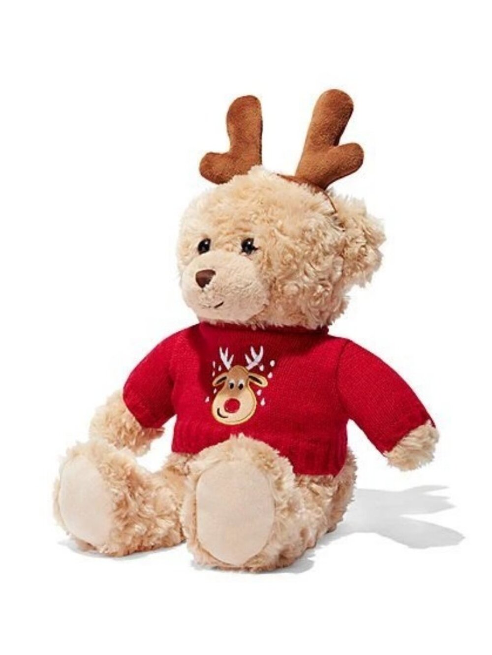 Reindeer-Sweater Teddy Bear, size One size